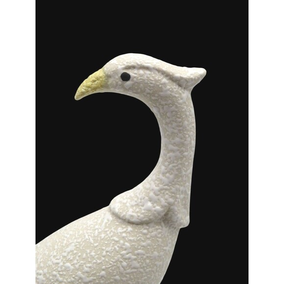Vintage Bird of Paradise White Textured Ceramic Figurine China Craft USA 11" - Picture 3 of 7